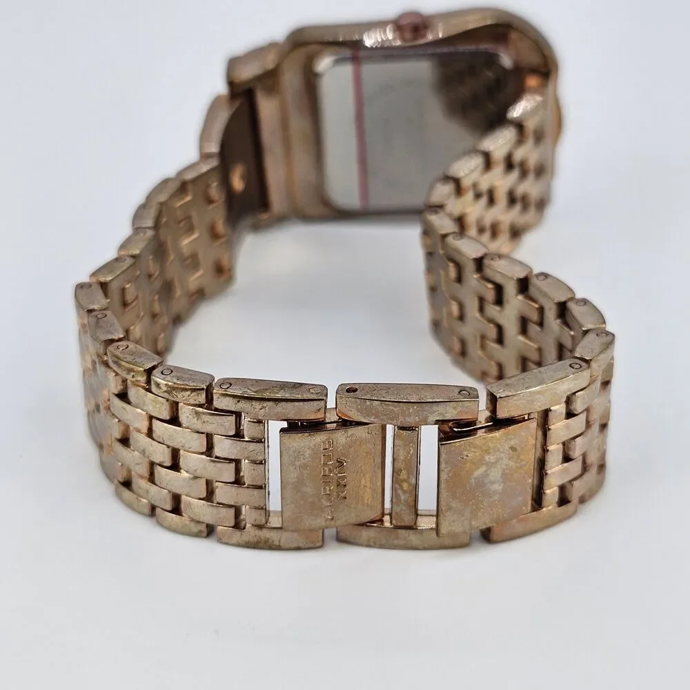 Akribos XXIV Women Watch 32MM Horseshoe White Dial Rose Gold Band 8